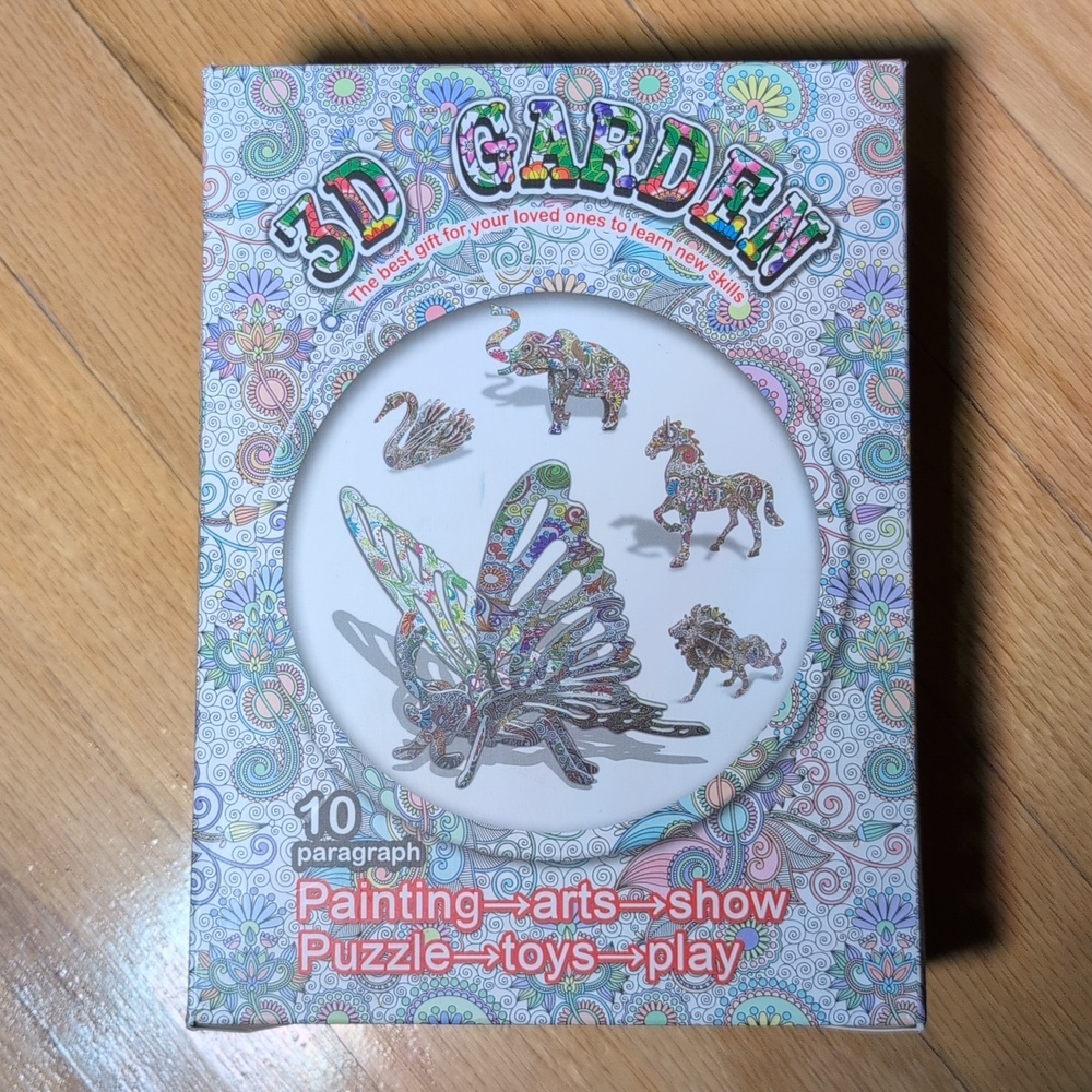 3D Garden & Animal Puzzle/Coloring Set